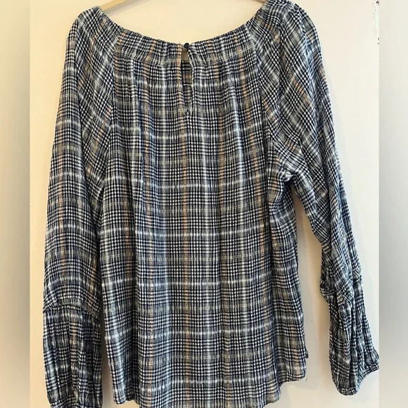 Pilcro blue and gold Checkered Shirt from Anthropologie - Picture 9 of 13